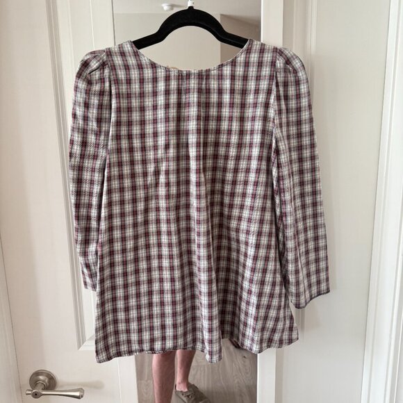 The Great Long Sleeve Blouse Size 2 Color Red Grey - Picture 4 of 4